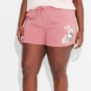 NWT Hello Kitty Sanrio Surfer fleece Graphic Shorts XXL
